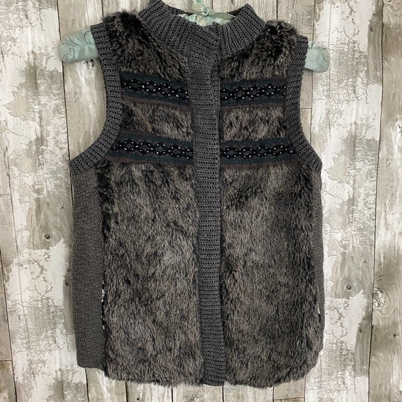 Miss Me Jackets & Blazers - Miss me grey faux fur vest S
